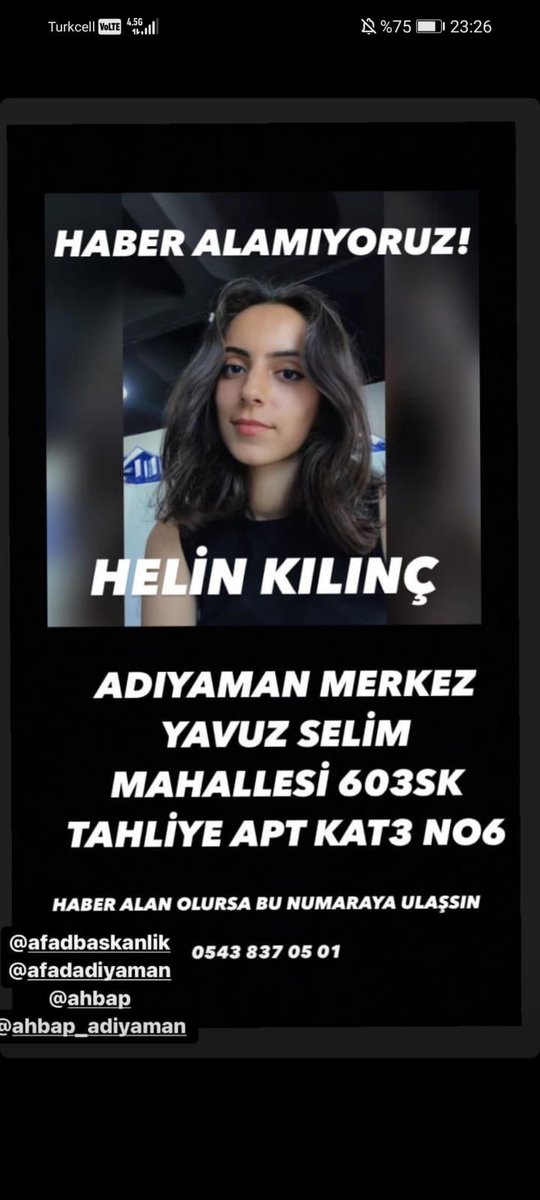 <a href="/bpthaber/">BPT</a> Kendisine ulaşılamıyor lütfen yardımcı olur musunuz binaya ulaşılmış kendisinden haber yok