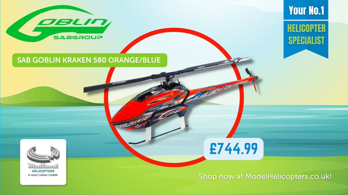 midlandhelis's tweet image. SAB Goblin Kraken 580 Orange/Blue : SG582 🚁

📦 Free Delivery on orders over £100
🖥️ Visit ModelHelicopters.co.uk 
📞 Or call, 01455 637762

#MidlandHelicopters 🚁

#ModelFlying #SAB #Goblin #SabGoblin #SabGoblinIconicEdition #RCHelicoptersDaily #HelisDaily #SabKraken580