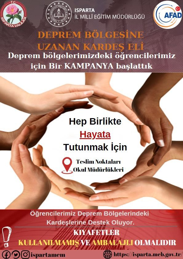ispartamem's tweet photo. DEPREM BÖLGESİNE UZANAN KARDES ELİ

@tcmeb @ErhanBaydur1 https://t.co/cwPXoQMLsp