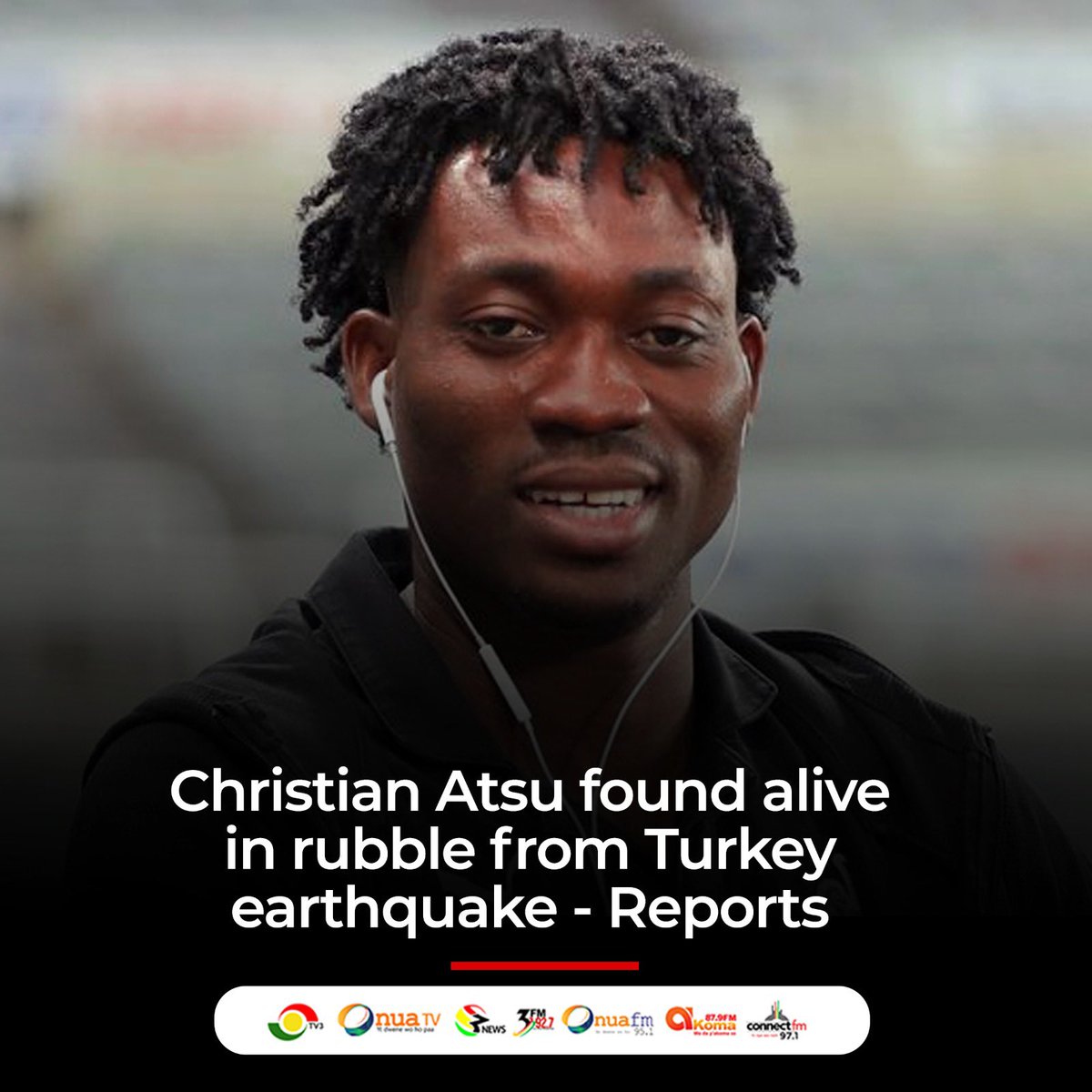 tv3_ghana's tweet photo. Turkish reports confirm Christian Atsu has been pulled from the rubble alive. More on https://t.co/VqCMP4jShb.

#3NewsGH https://t.co/QNmZX2TSoF