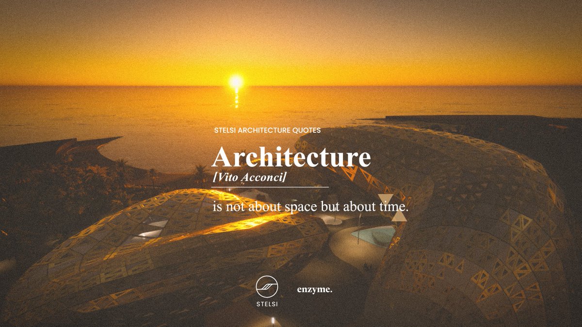 📝STELSI Architecture Quotes #016

"Architecture is not about space but about time."
― Vito Acconci📖

▶️stelsi.org
#STELSI #architecture #quotes  #architecturequotes #Metaverse
