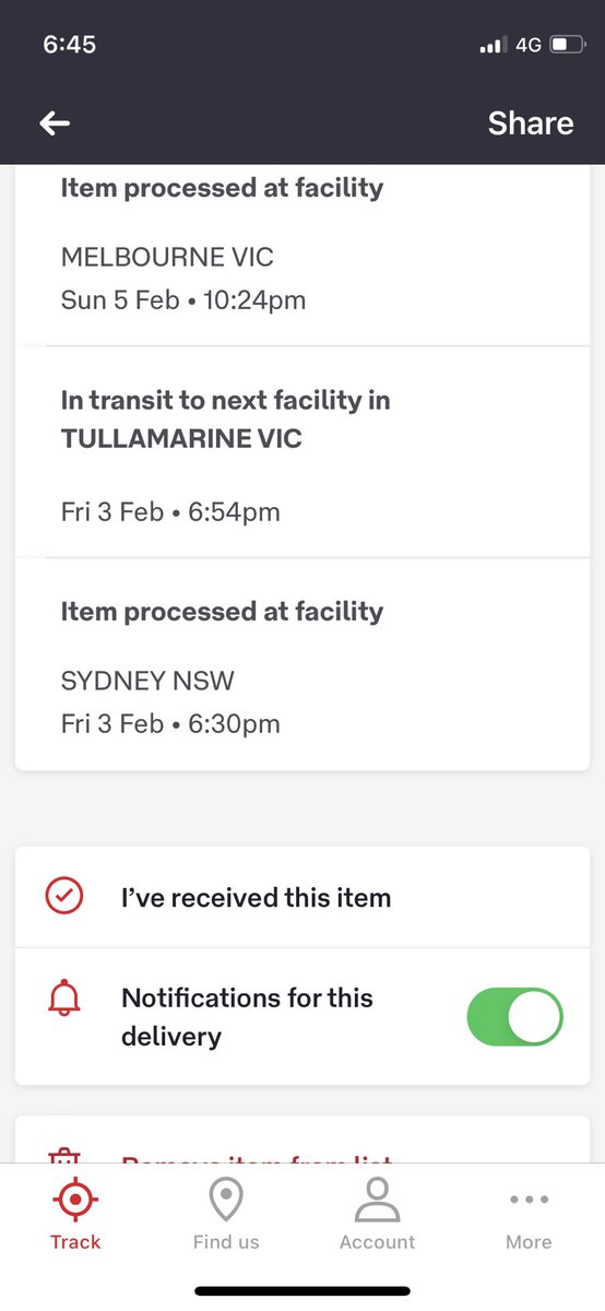 mac19620's tweet image. @auspost how do you go from being delivered to next faculty and expected delivery on Monday to delayed and still waiting to be processed and no delivery date ??