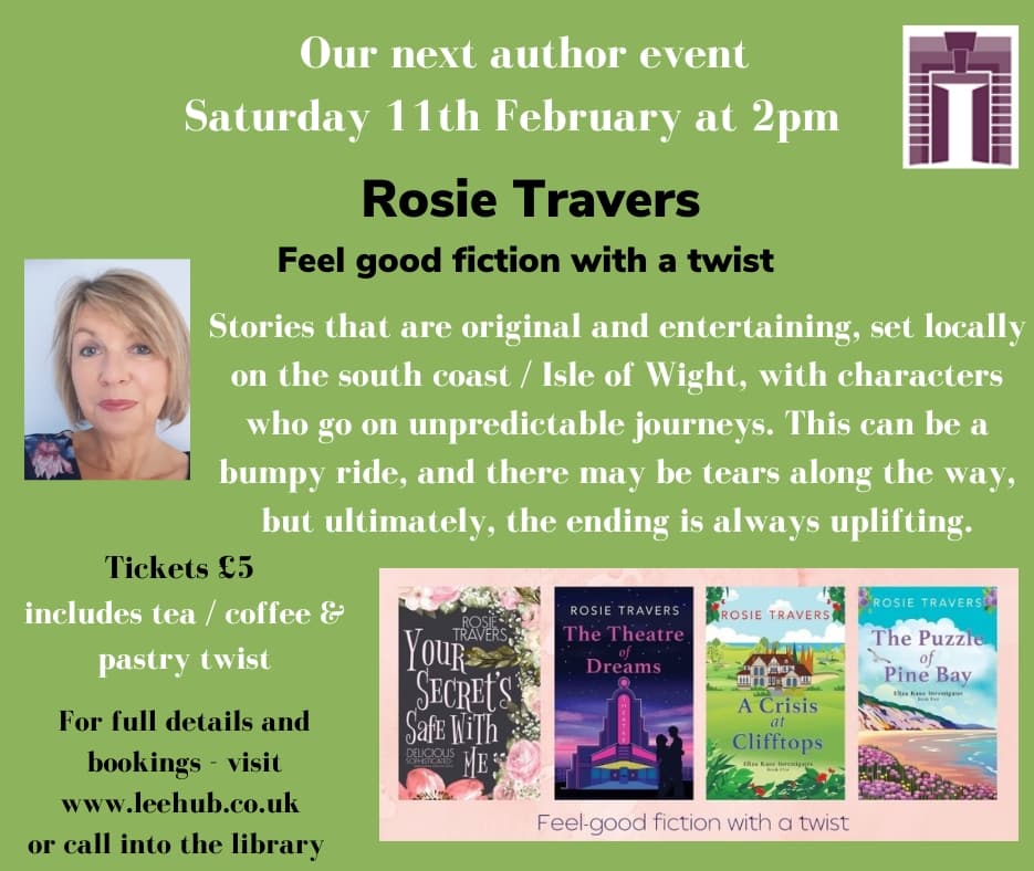 RosieTravers's tweet photo. My #tuesnews @rnatweets is that I'll be talking about the inspiration behind my novels in Lee-on-the-Solent community library this weekend - the town I reinvented as Hookes Bay for the setting of The Theatre of Dreams. #LoveMyLibraryWeek https://t.co/DVzNP7kMWD