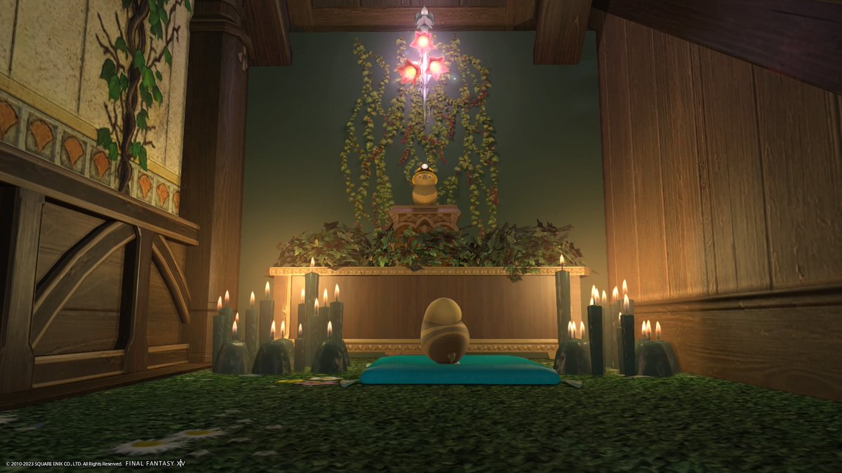 PumpkinDelite's tweet photo. Worship him, for he is great. Worship him, for he is strong. Worship him for he is Scree. All hail the Great Serpent of Ronka. 
#FFXIV #ffxivgreatserpentofronka #ffxivhousing #GSoR https://t.co/XIyPTypk24