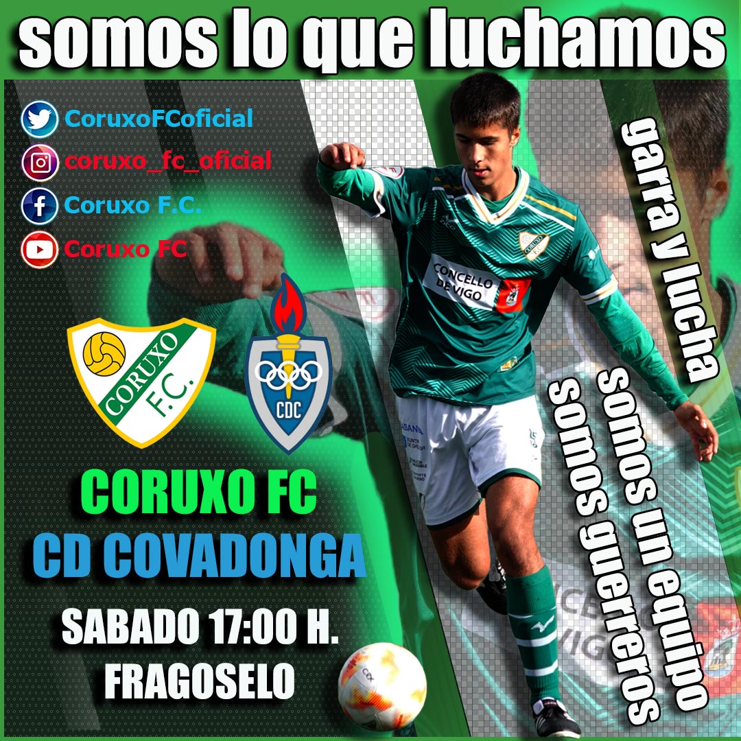 ✅Juvenil División Honor
🗓️ Sábado 11 Febrero
🕔 17:00 h.
🏟️ Fragoselo
⚔️ <a href="/CoruxoFCoficial/">Coruxo FC ⚒️</a> 
⚔️ <a href="/CDCovadonga/">CD Covadonga</a> 
#GarraYlucha