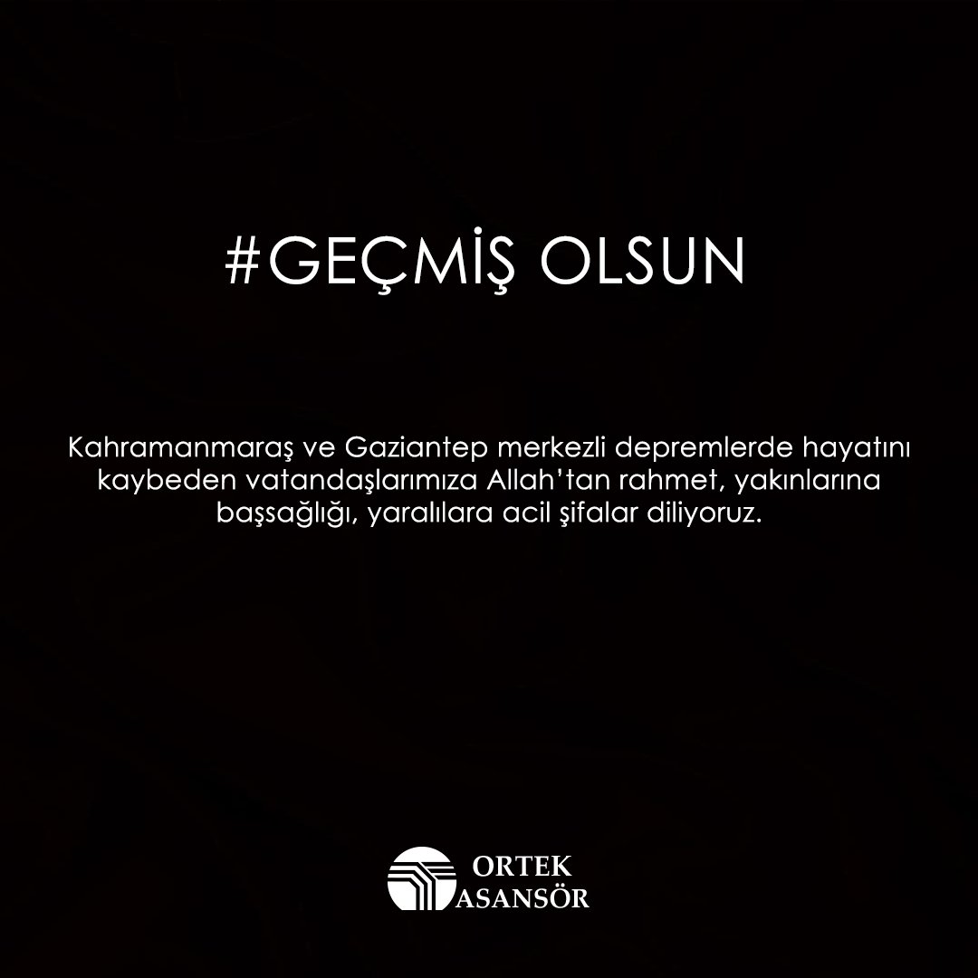 Geçmiş Olsun Türkiye...
