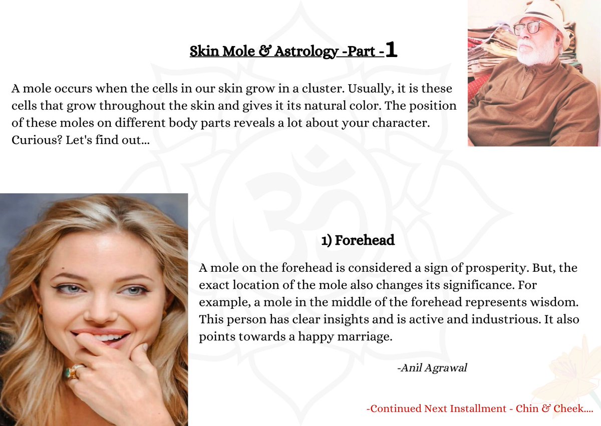 Skin Mole &amp; Astrology -Part -
1