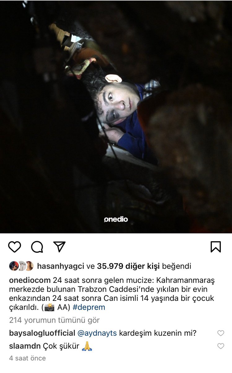 Kahramanmaraş’ın Can’ı kurtuldu ama DİĞER CANLARIMIZ teyzem,eniştem,büyükbabam,anneannem daha orada ve ekipler gitmiş lütfen yardım edin yollar kapalı gidemiyoruz izin vermiyorlar
Azerbaycan bulvarı gözde 2 sitesi #YARDIM #DEPREM #AFAD