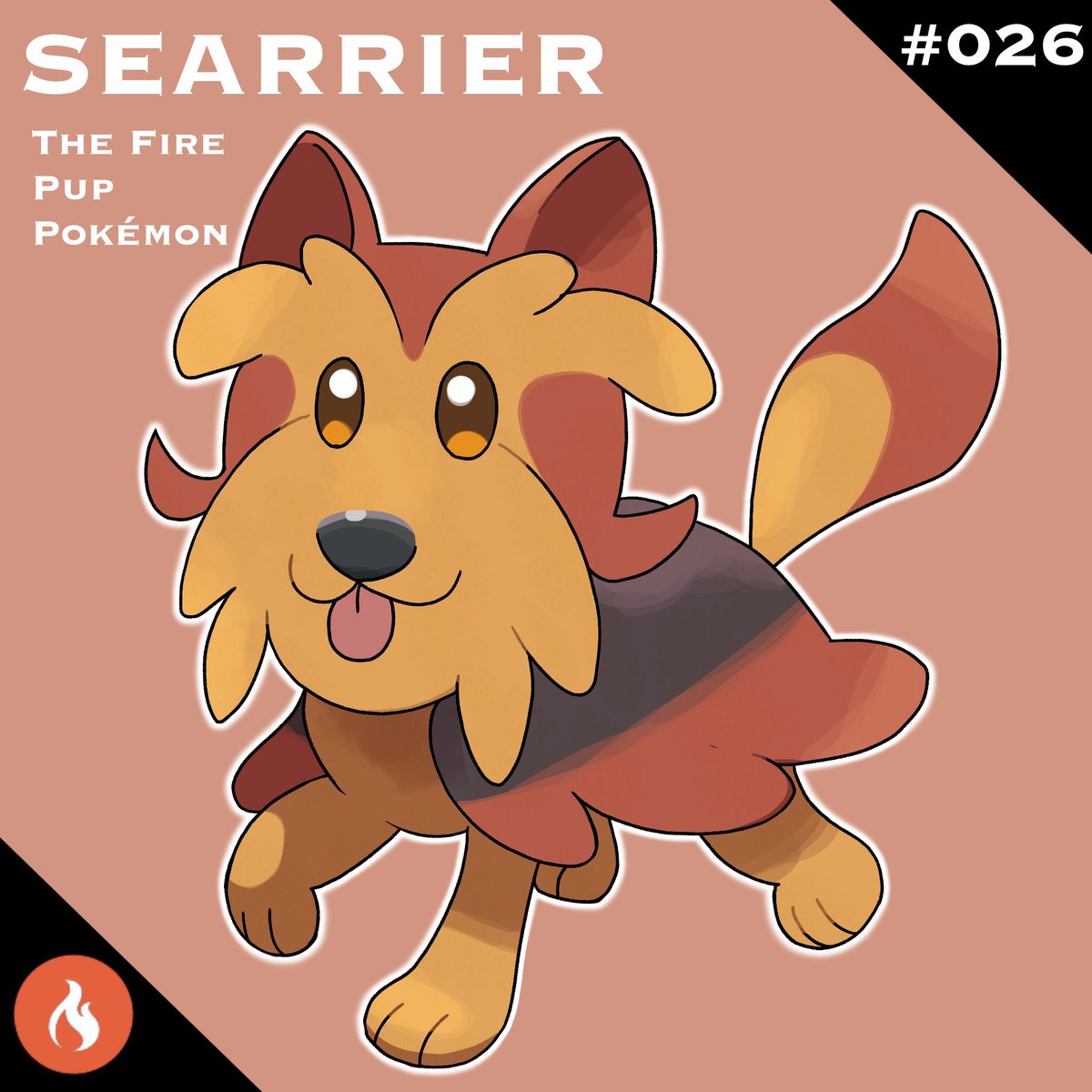 ShinrinRegion's tweet photo. Here is the route one dog
Searrier! + Shiny form

Incredibly loyal, Searriers have been faithful companions of Shinrinian trainers for generations. Their fiery fur is often groomed and styled into different forms, as it helps keep their fur clean and hot

#fakemon #pokemonart https://t.co/VJZLv2IHpW