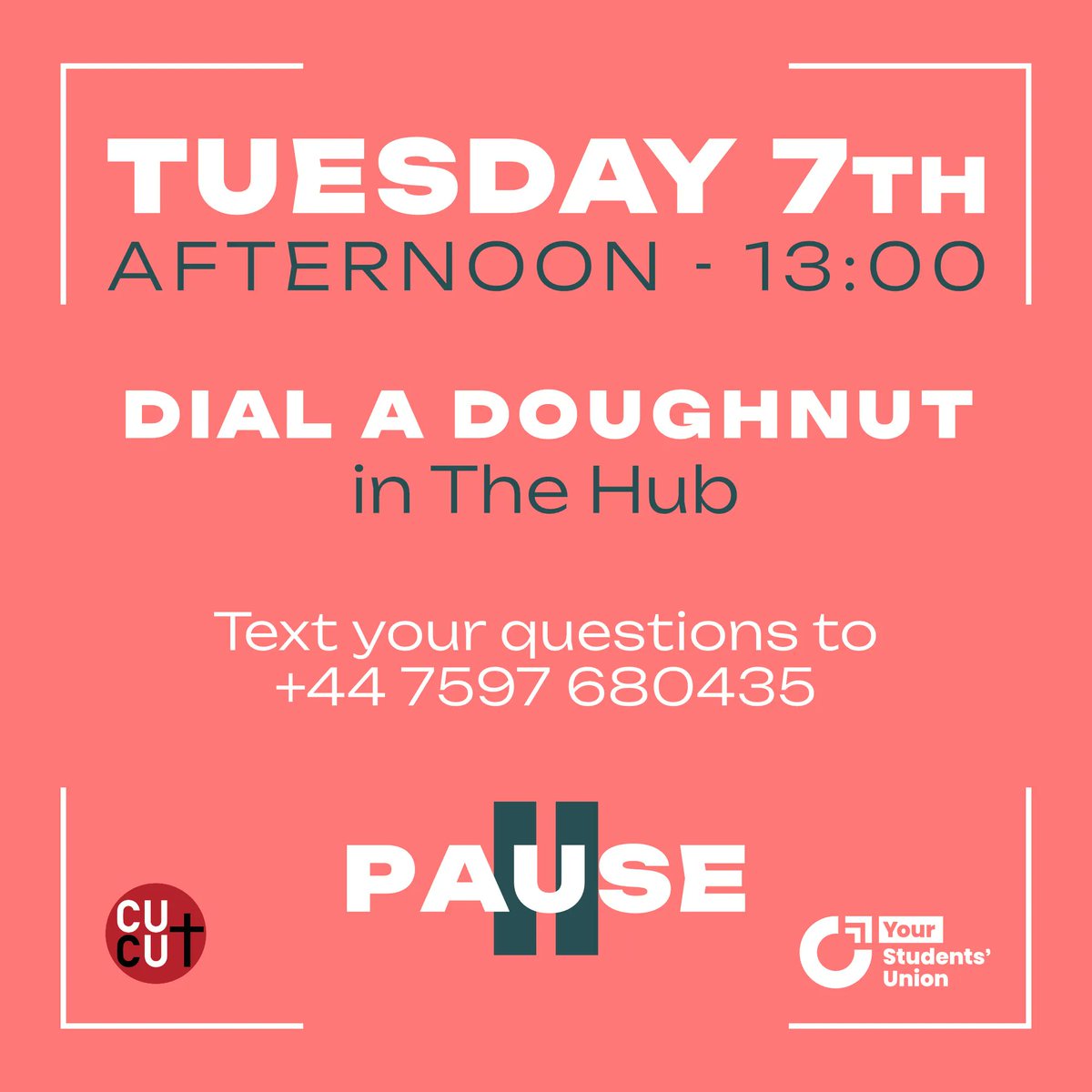 covcu's tweet photo. It's Day 2 of Pause and today we have an action packed line up of events! We'd love to see you in the Hub at lunchtime for a free doughnut  and make sure to channel your inner creative brain for tonights arts and crafts session  See you there  - https://t.co/TjFYxY1Hgx https://t.co/iK6d6WKYSb