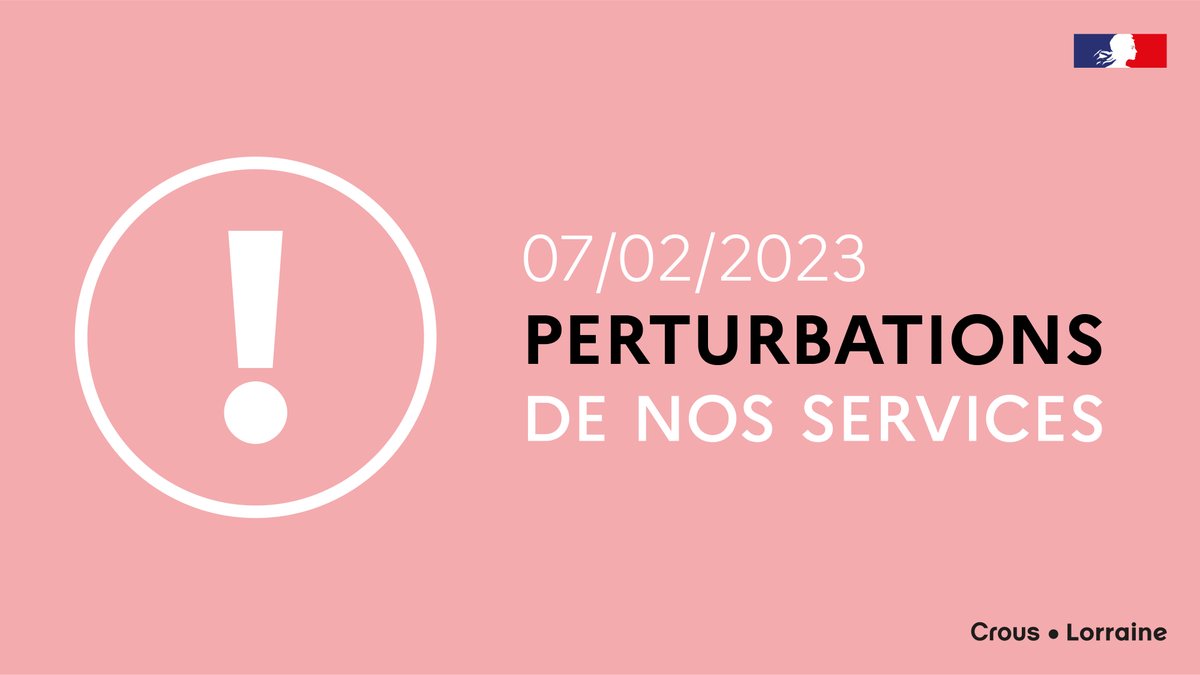 Crous_Lorraine's tweet photo. 🔴 En raison de la grève nationale aujourd’hui mardi 7 février 2023, certains de nos services sont affectés. La liste des structures de restauration ouvertes est consultable sur notre site : https://t.co/OpwhffW6E8 https://t.co/dedcKqT1X1