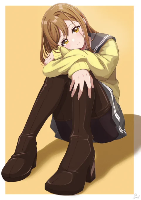 長いブーツ履いてみたけど…似合ってるずら? #Aqours #lovelive 