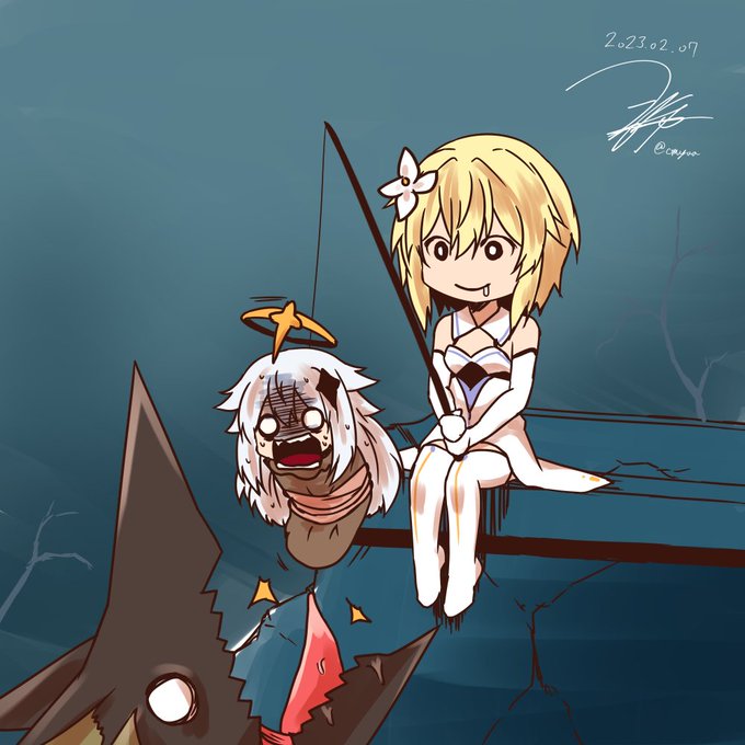 各地の特産品を盗み食いした非常食で特産品を釣る弊ワットの某旅人らくがき #原神 