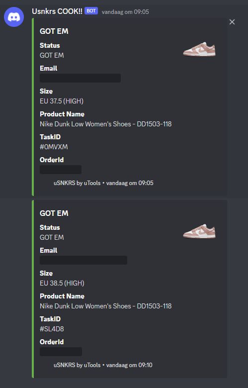 little cop this morning ;) 3 pairs total 1 unlogged 

CG: 
<a href="/Sneakergraaiers/">Sneakergraaiers</a> 
Bot: 
<a href="/usnkrs/">USNKRS</a> 
<a href="/utools_/">uTools</a> 
Raffle group: 
@Haizumraffle 
Proxy: 
<a href="/ReversRetail/">Revers Retail</a>
Mails: 
<a href="/LincolnMails/">Lincoln Mails</a> 
Accounts: 
<a href="/WTB_22/">WTB</a>
