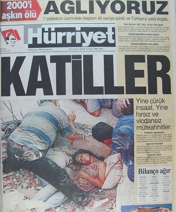m_emin_kurnaz's tweet photo. Yandaşların 99 depremi manşetleri/ bugünkü manşetleri 

Hürriyet ⬇️ https://t.co/hb6lIpqkgG