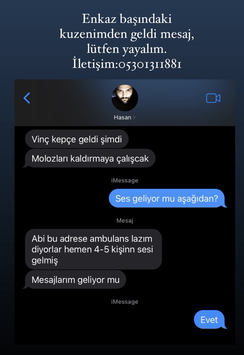 Enkaz başındaki kuzenimden geldi bilgi. Acil ambulans gerekiyor. Enkazdan 4-5 kişinin sesi geliyor. <a href="/ekrem_imamoglu/">Ekrem İmamoğlu</a> <a href="/OguzhanUgur/">Oğuzhan Uğur</a> <a href="/haluklevent/">Haluk Levent ( Ahbap Ekibi )</a> <a href="/DepremDairesi/">AFAD Deprem</a> <a href="/saglikbakanligi/">T.C. Sağlık Bakanlığı</a> @ahbapacil 

Odabaşı, Erdoğan Premium City, 1022. Sokak No:4/D D:B Blok, 31030 Antakya/Hatay