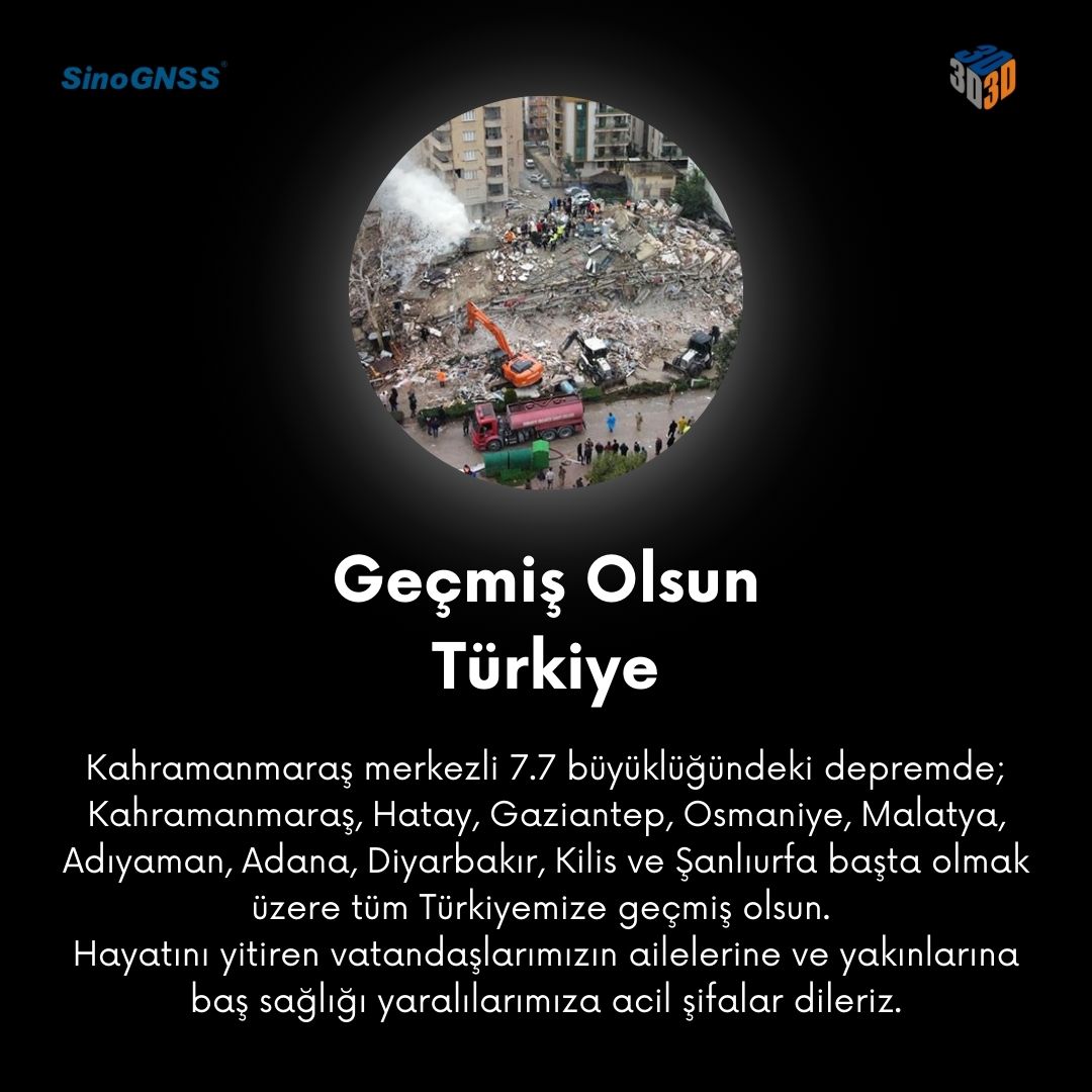 7.7 büyüklüğündeki depremde; Maraş, Hatay, Antep, Osmaniye, Malatya, Adıyaman, Adana, Diyarbakır, Kilis ve Şanlıurfa başta olmak üzere tüm Türkiyemize geçmiş olsun. Hayatını yitiren vatandaşlarımızın ailelerine ve yakınlarına baş sağlığı yaralılarımıza acil şifalar dileriz.