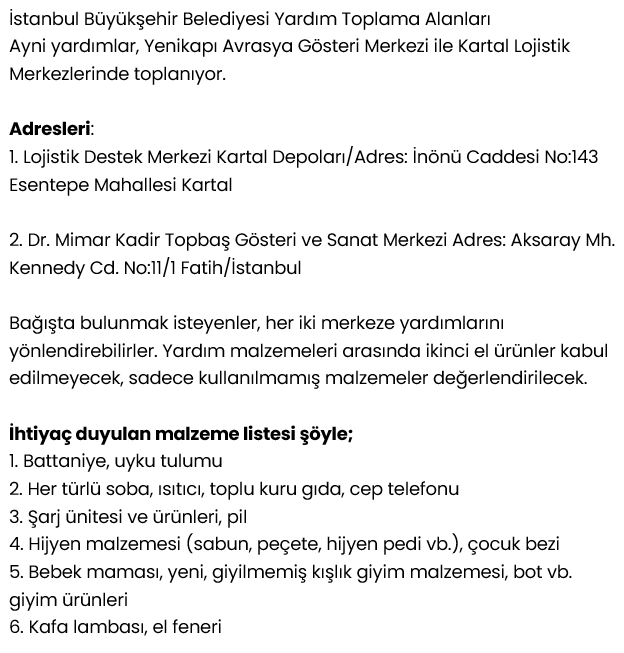 BanCoyraz's tweet photo. AFAD;  https://t.co/b49nXteCTO 
Ahbap Derneği; https://t.co/8zaAbbF5Xf
İhtiyaç Haritası;https://t.co/7LDjTWT5oz 
 https://t.co/VNSdDfW0aC
Akut; https://t.co/uHwwlBiWWX 
Kızılay; https://t.co/wW0RZqpgi0
#DEPREM #ADANA #ADIYAMAN #MALATYA #DİYARBAKIR #MARAS #HATAY #ANTEP #URFA https://t.co/rebiJE9GNH