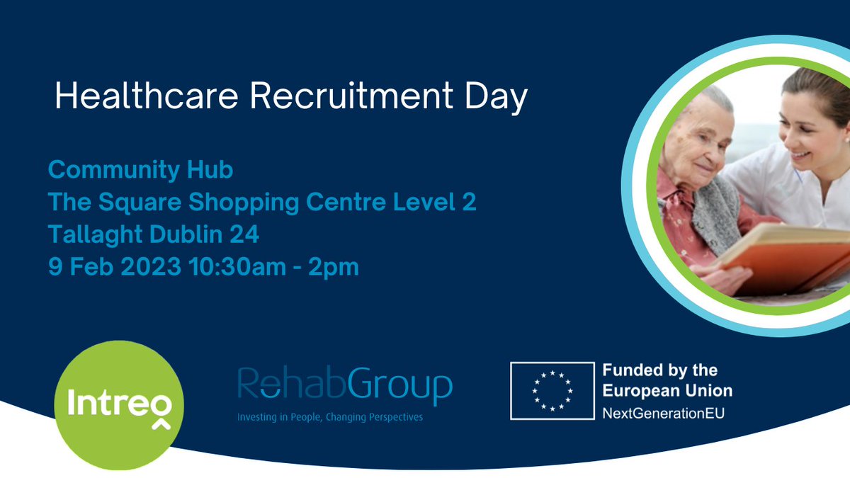 JobsIreland.ie (@jobsireland) on Twitter photo Healthcare Recruitment Day on 9 Feb 2023 from 10:30 to 14:00 at the Community Hub, The Square #tallaght #Dublin #WPEP #workingwithintreo #workingplacementexperienceprogramme #healthcareworkers
<a href="/rehabgroup/">Rehab Group</a>
Please find all details at: jobsireland.ie/en-US/blog/hea… Healthcare Recruitment Day on 9 Feb 2023 from 10:30 to 14:00 at the Community Hub, The Square #tallaght #Dublin #WPEP #workingwithintreo #workingplacementexperienceprogramme #healthcareworkers
<a href="/rehabgroup/">Rehab Group</a>
Please find all details at: jobsireland.ie/en-US/blog/hea…