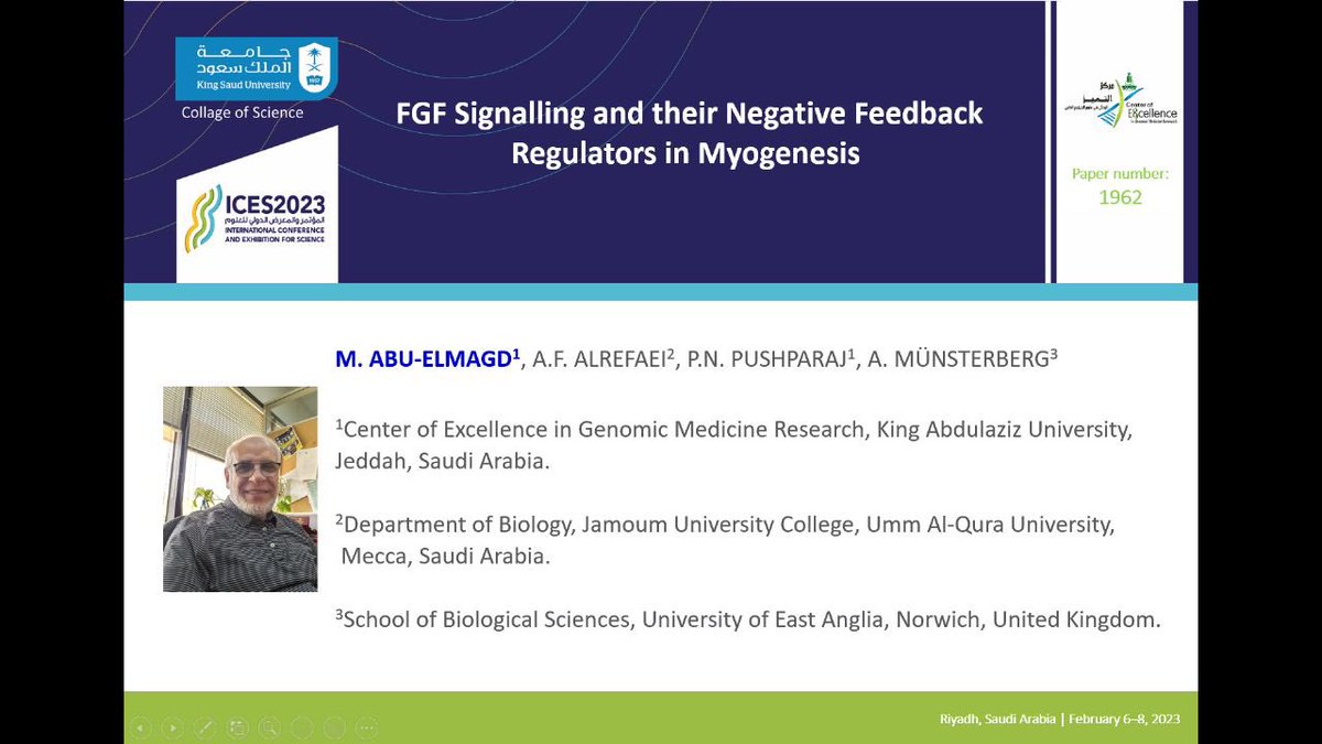 DrAbdulmajeedFR's tweet photo. #المؤتمر_والمعرض_الدولي_للعلوم
تشرفوننا 🧬 FGF Signalling https://t.co/3LEGjlgnbQ