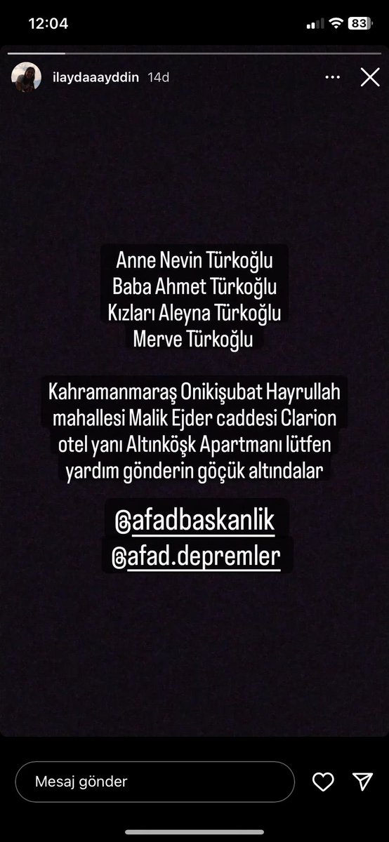 diskubraa's tweet photo. @AFADBaskanlik @DepremDairesi @AFADKMaras @ahbap @buyuksehirkm https://t.co/iEBrCn7z1T