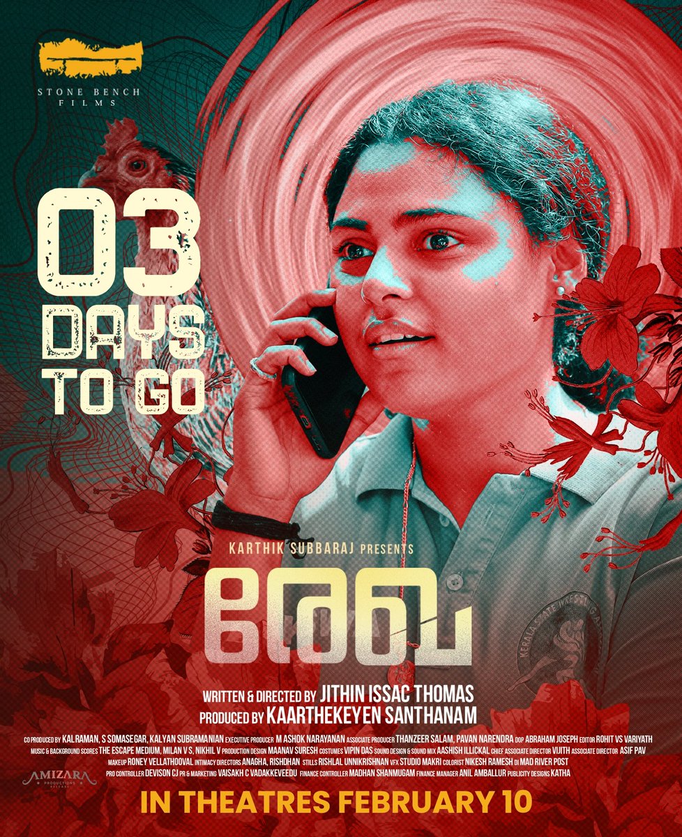 Jithinjit94's tweet photo. 3 more days to go 🌸
#REKHA 
@stonebenchers 
@karthiksubbaraj 
@kaarthekeyens https://t.co/8nUMQfIEU7