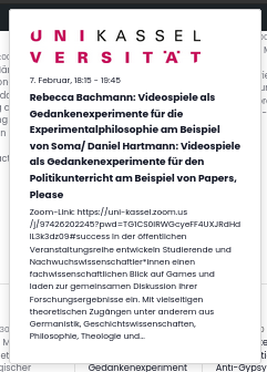 humoncal's tweet photo. Für heut stehen zwei interessante (Online-)Vorträge zum Thema #Videospiele #Gamestudies an der 
@uni_kassel auf dem Programm:
Rebecca Bachmann trägt zu "#Soma" als Gedankenexperiment für die Experimentalphilosophie vor; Daniel Hartmann über "#Papersplease" im Politikunterricht. https://t.co/klfGd851MW