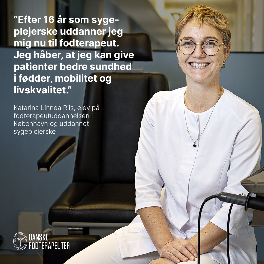 Uddannelsen til <a href="/fodterapeuterdk/">Danske Fodterapeuter</a> er en sporskifteuddannelse for mange sundhedsfaglige; et add-on, der bygger oven på deres faglighed. En stor gevinst for sundhedsvæsenet - men ikke alle får en plads, selvom Danmark mangler fodterapeuter #sundpol bit.ly/3HAdAWJ