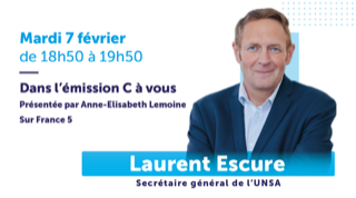 UNSA_officiel's tweet photo. L'@UNSA_officiel  dans la rue et dans les médias aujourd'hui  @LaurentEscure sur @France5tv @cavousf5 https://t.co/A9UhpImNps