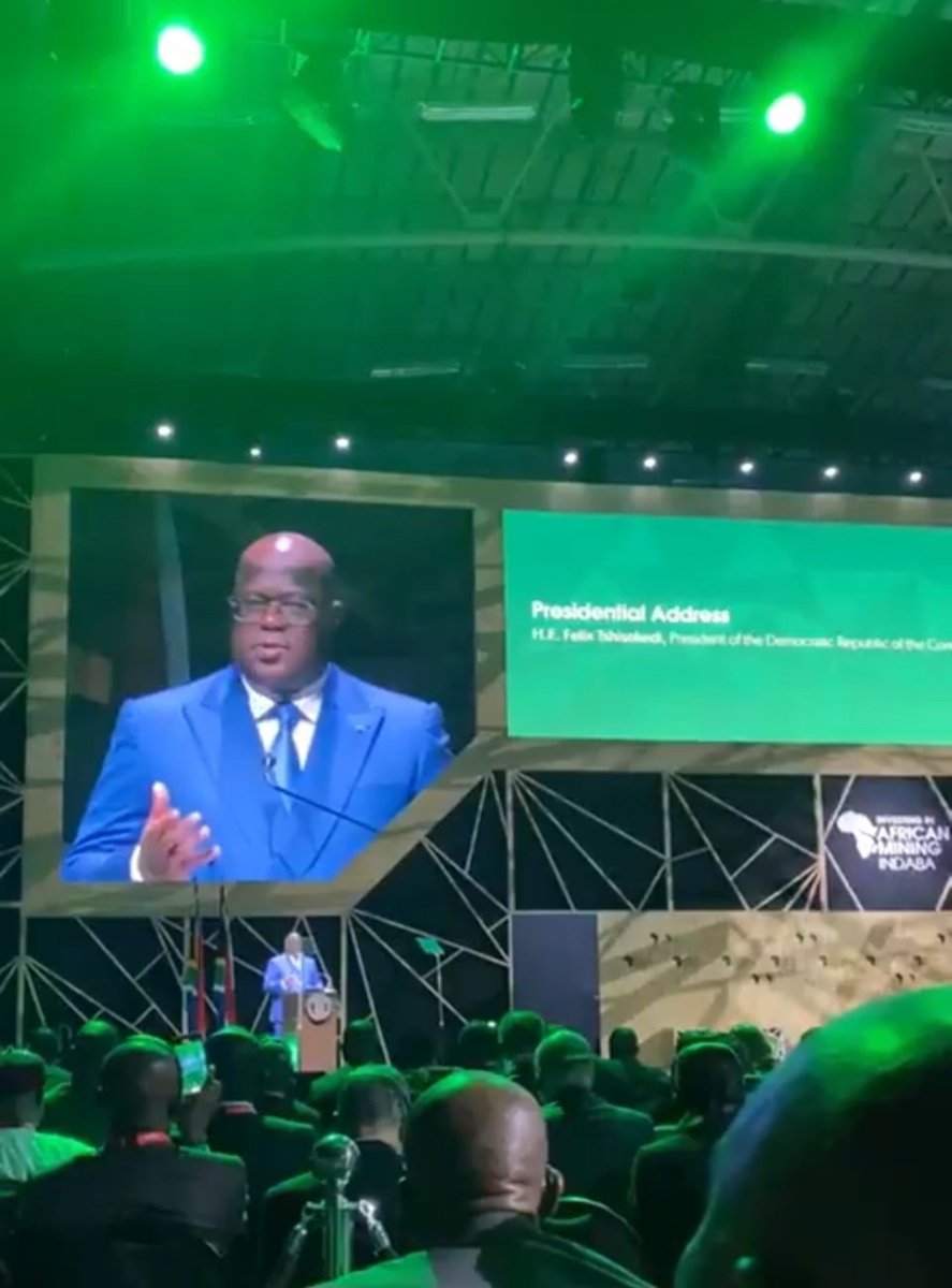 #Afrique du sud: Lors de son discours à la conférence minière #indaba 2023,le président #Tshisekedi 🇨🇩a encore dénoncé l’agression rwandaise en RDC via le M23.'C’est à cause de cela que le peuple ne profite pas encore de l’abondance de ses richesses'