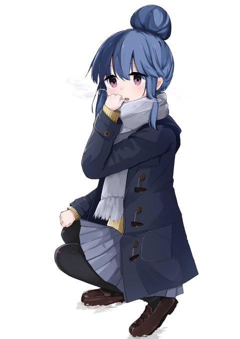 「blue hair grey scarf」 illustration images(Latest)