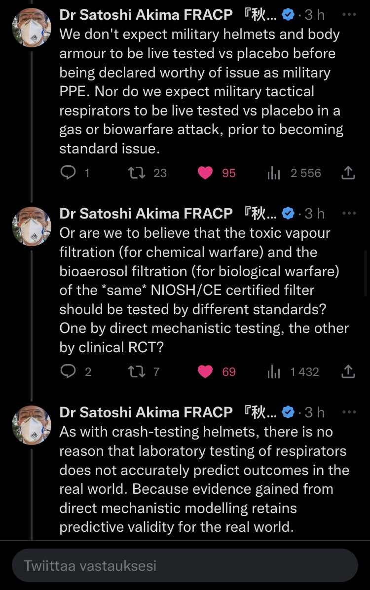 ailment73's tweet photo. Miksi tuore #CochraneReview maskeista on vastuutonta, mekanistisia tieteenaloja ymmärtämätöntä tuubaa #koronafi #hengityssuojain #FFP2 #FFP3 #maskisuositus https://t.co/TXNMJg13Wx