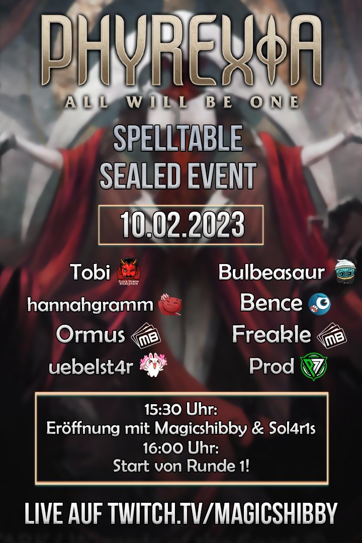 #werbung 

Am Freitag geht's wieder rund. Release Sealed Event mit euren Lieblingscreators aus DE.
<a href="/magicshibby/">einfach.shibby</a> und ich kommentieren.

ICH
HAB
BOCK!

Freitag, 1530, twitch.tv/magicshibby !!!