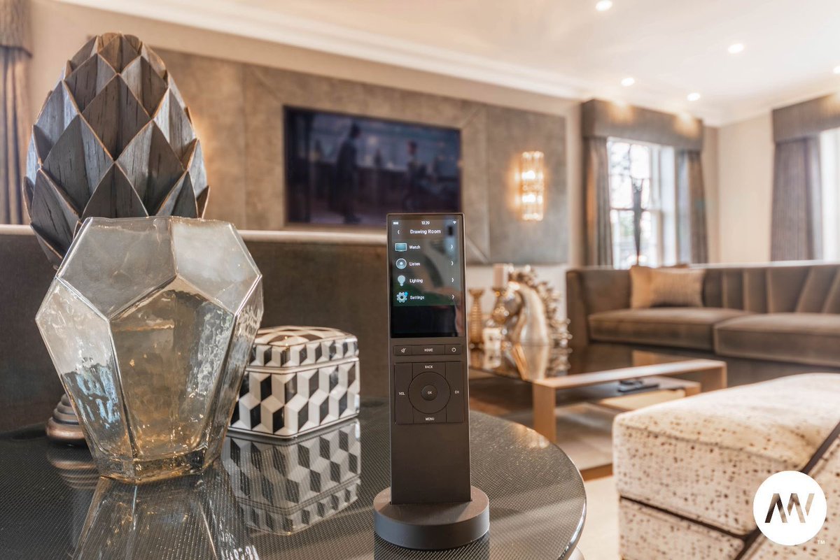 This @Control4 remote allows this client to centrally manage their video, audio and lighting output in this cosy family room!

For any smart home automation and integration enquiries visit the link in our bio🔗