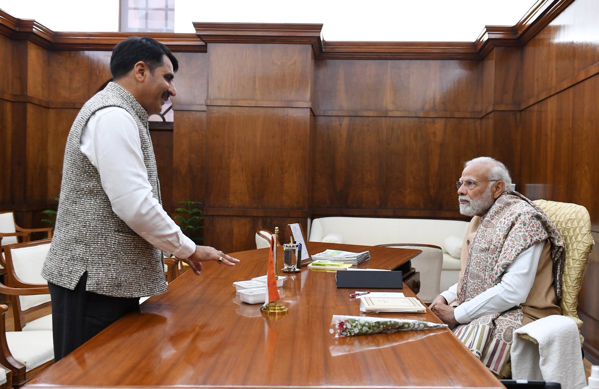 ChaudhryShankar's tweet photo. Honored to meet the honorable Prime Minister, Shri @narendramodi Ji, in Delhi today. Interacting with him is always a source of new energy for nation-building. https://t.co/6KTgCZXiXq