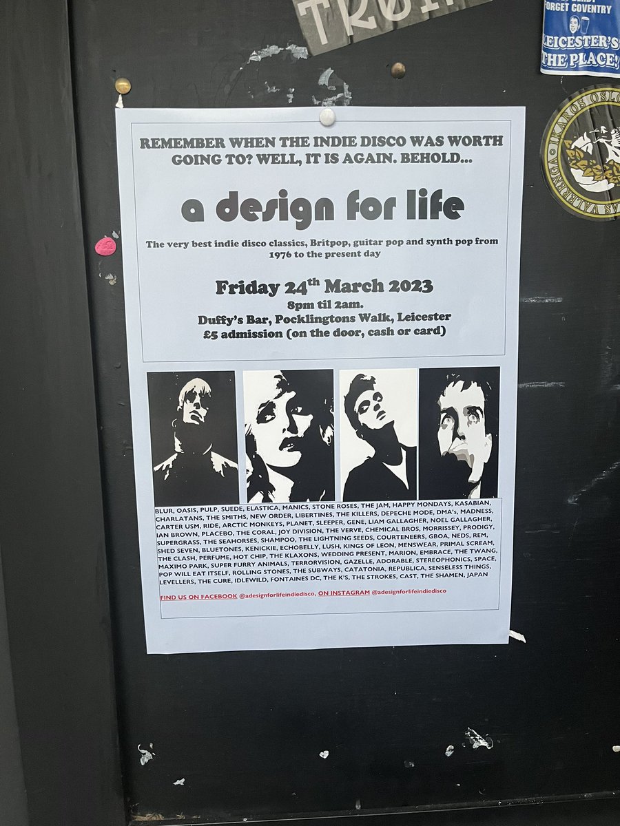 adesignforlife4's tweet photo. Posters are up. Going to be a banging night! A proper indie disco. Hope to see you there @duffys_bar @adesignforlife4 #adesignforlife #indiedisco #leicester https://t.co/itNucdNVQF