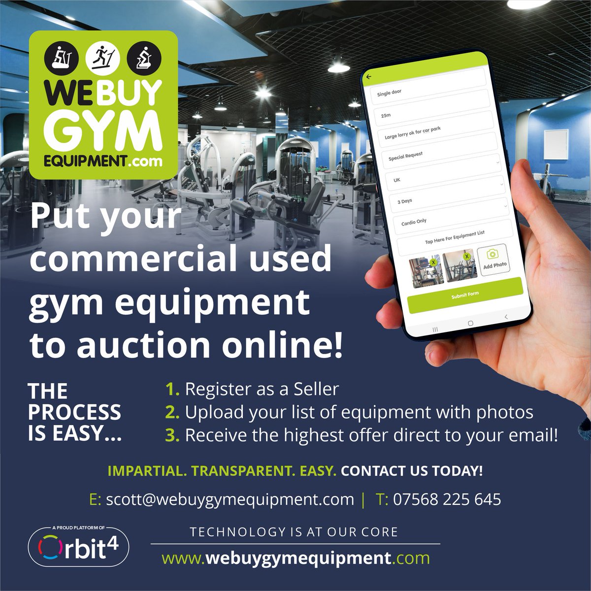 When it comes to managing your gym equipment, it's time for smarter, data-led solutions. Hundreds of reliable traders are waiting to bid on your gym equipment. <a href="/Orbit4/">CSJ</a> Group Limited, global leaders in data-led fitness management. #Orbit4 #webuygymequipment #gymauction #orbit4
