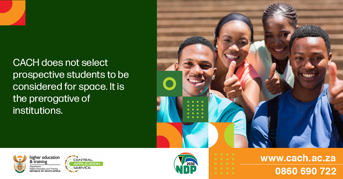 CACH does not select prospective students to be considered for space. It is the prerogative of institutions. #CACH2023 #College #University