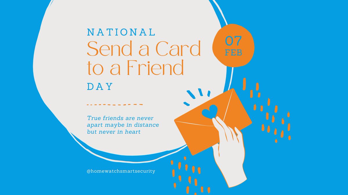 Good friends are like good security systems, they always have your back :-)

National Send a Card to a Friend Day is your chance to tell them exactly what they mean to you and why.

Who will you send a card too?

#Nationalsendacardtoafriendday