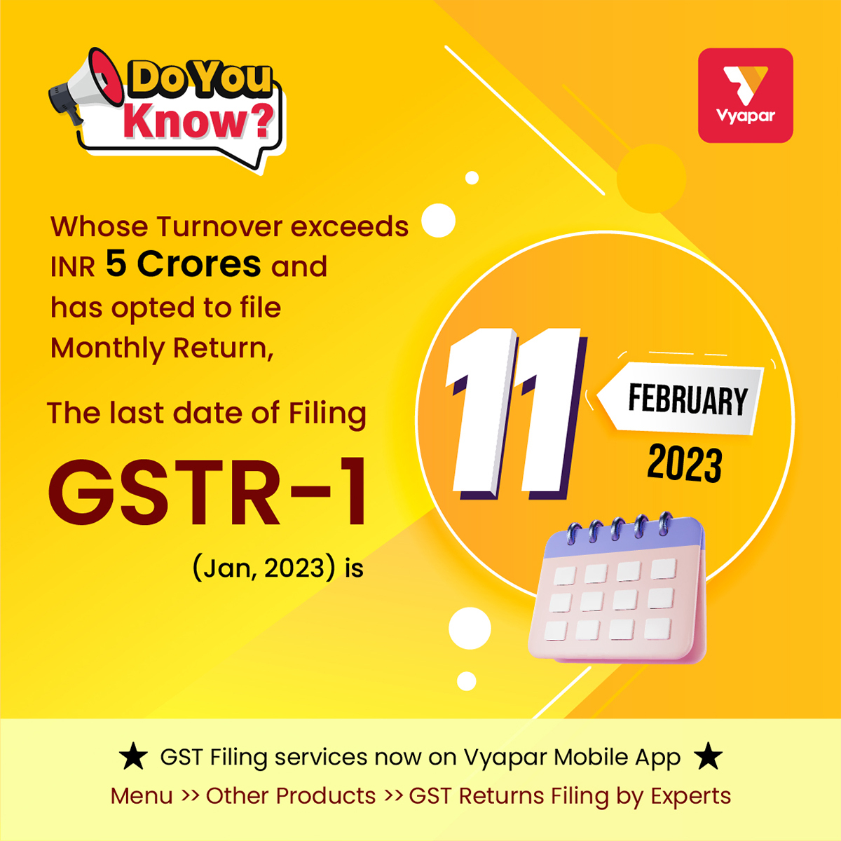 VyaparApp's tweet image. 🚨Alert🚨 🔊 Only 3⏰Days Left To File Your GST Return!!⏳ Hurry-Up⏳ File On Time⏱️ And Avoid Your Penalty.🤝
#gstr-1 #filenow #MotivationalQuotes  #gstalert #gstfiling #awarness #gstupdate #share #like #trendingnow #viral #governmentalert #gstnews #Budget2023 #BudgetSession