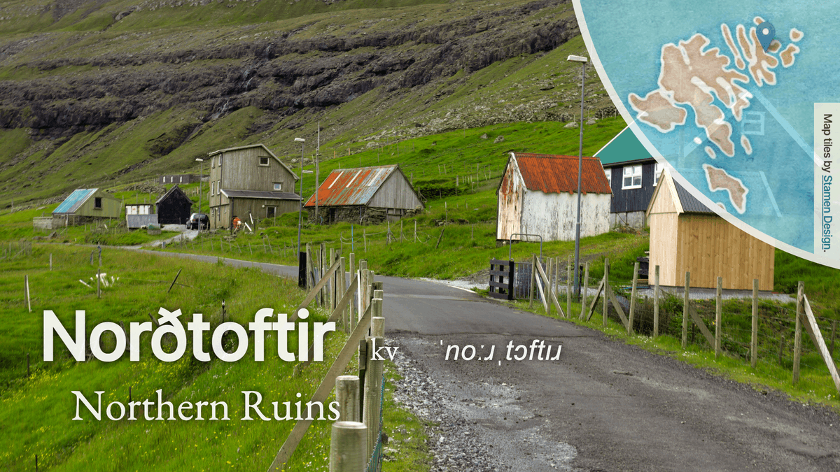 ForoysktDaily's tweet photo. #Norðtoftir (pop. 3) is a tiny settlement on #Borðoy.
The #Faroese word #toftir means “the remains of the houses” and may indicate that this place was once depopulated. The "norð" prefix (northern) was added when the local postal service was established.
#FaroeIslands #føroyskt https://t.co/LNCUCy9HdY