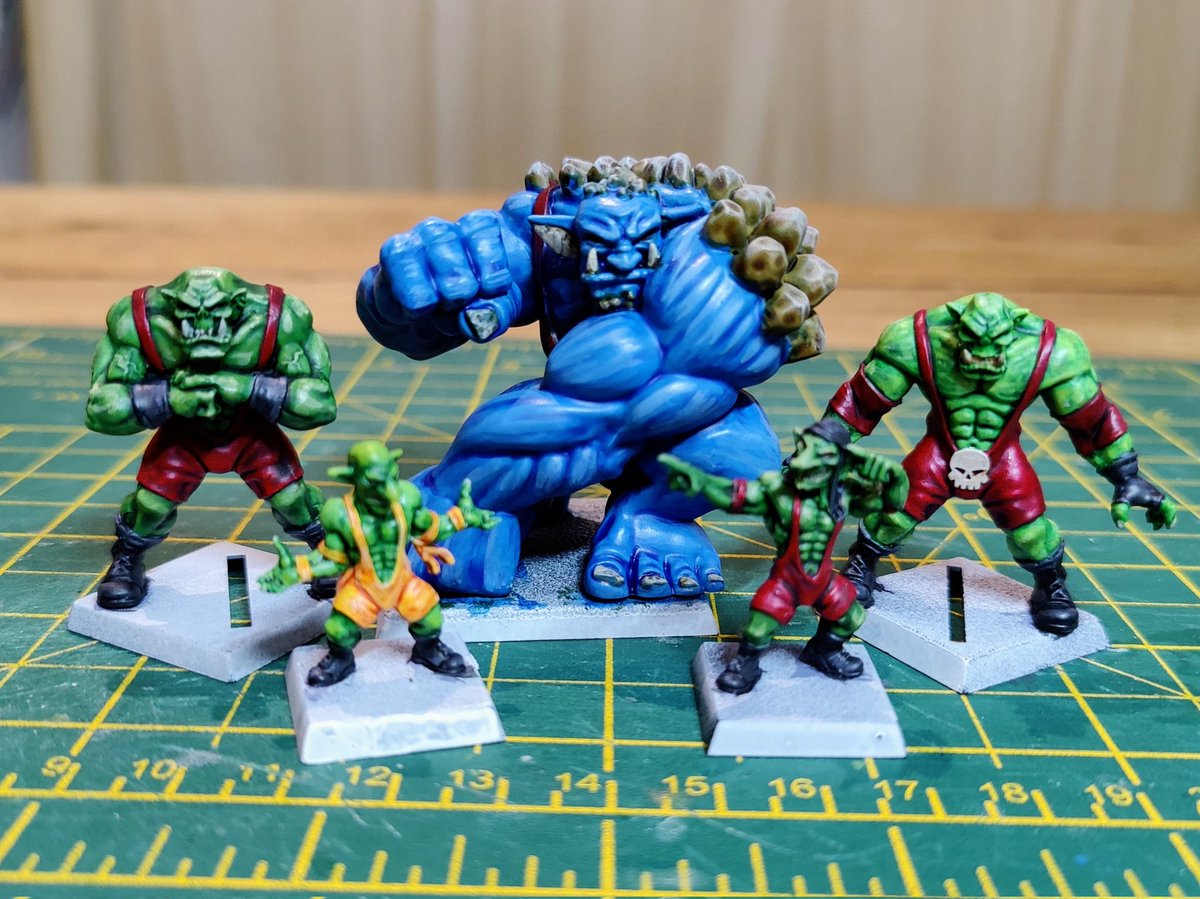 ooarrtracter's tweet photo. Second half of the #rumbleslam starter set complete. Really enjoyable to do. Now to convince the boy to spend some of his pocket money on more wrestlers 😆
#Warmongers #miniaturepainting https://t.co/2mrPPyD5SB
