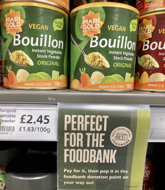 Dear @waitrose , please have a word with your in-house marketing team. Describing a product as “Perfect for the food bank” is at best tone deaf to the realities of people having to access food aid. Normalising this helps no one.