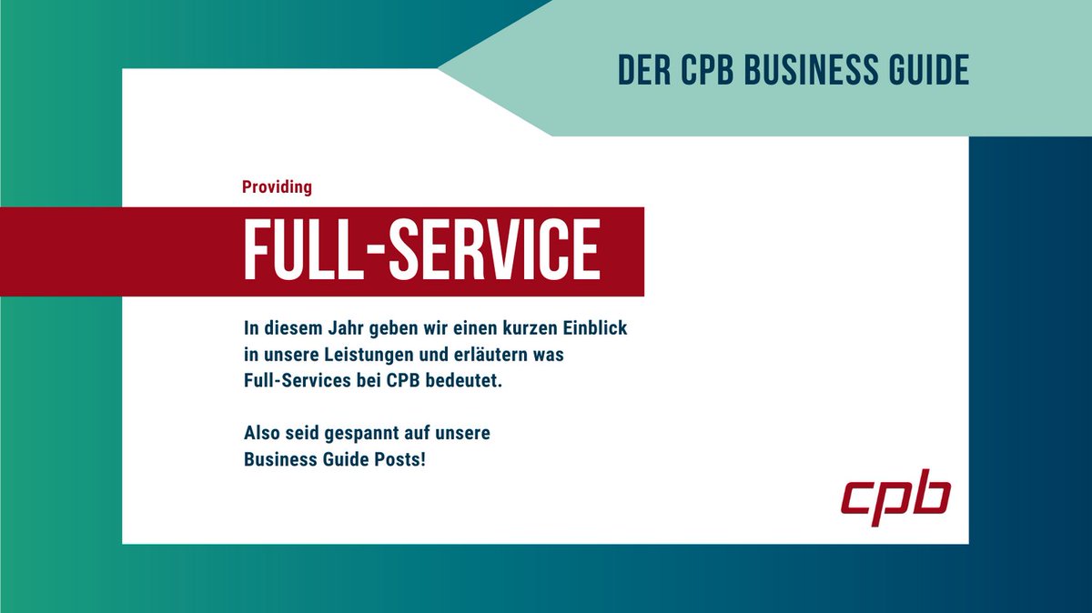 Hast du dich vielleicht auch schon einmal gefragt, was macht CPB eigentlich genau? Wir möchten es dir in diesem Jahr auf unseren Social Media Kanälen verraten :-) Das Jahr 2023 widmen wir unseren Lösungen, Services und Projekten. 

#wearecpb #businesspartner #fullservice