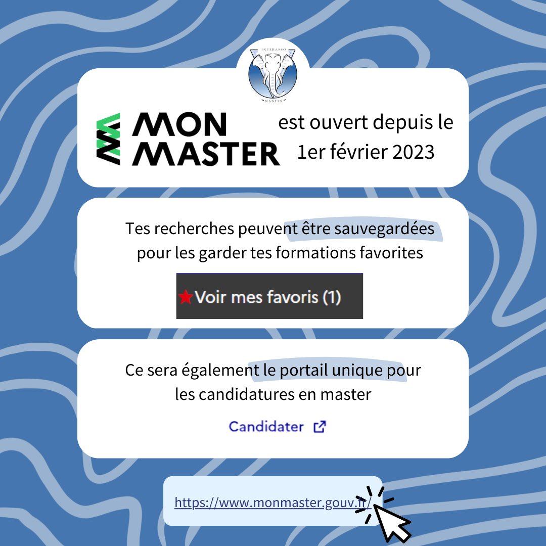 IA_Nantes's tweet photo. #Monmaster #Orientation | Le nouvelle plateforme centrale pour les candidatures en master est ouverte ! Voilà quelques infos sur celle-ci 🌐

🔗 Liens vers le site : https://t.co/15PDDlyTmr
📧 Encore des questions, des soucis d’inscription? : mesdroits@interassonantes.org https://t.co/D4WMisQWXD