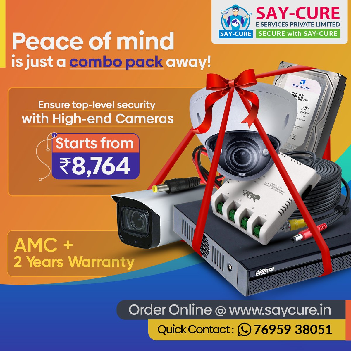 Saycureofficial's tweet photo. Keep your home or business secure with our top-of-the-line CCTV Camera Combo! 
Order now and take the first step in securing your assets. 
👉 Contact us -  +91 76959 38051
👉 Check out us - https://t.co/92wdcZaVsn
#CCTVCamera #securitycamera #CCTVSecurity  #surveillance https://t.co/2RDmRw6tOz