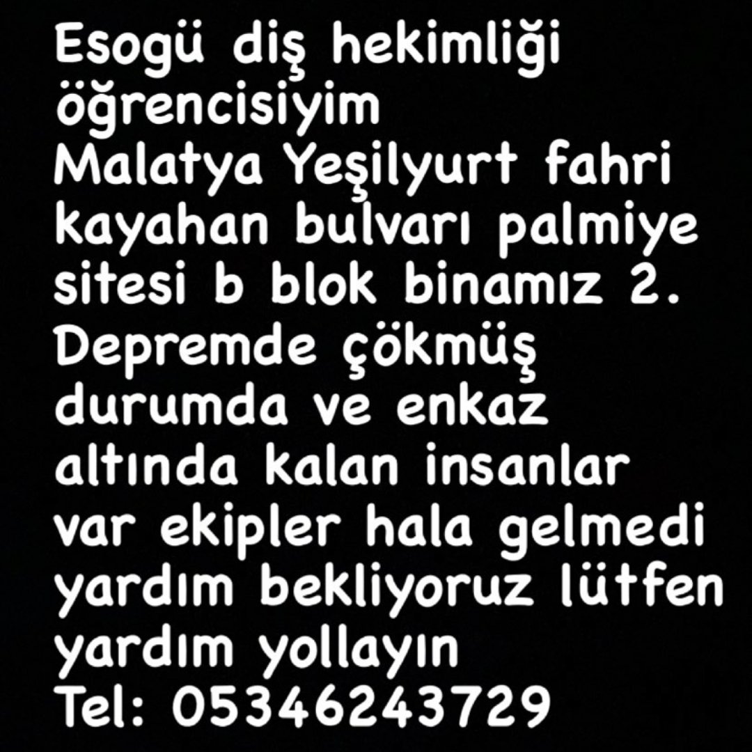 #malatya
<a href="/ahbap/">Ahbap</a> <a href="/haluklevent/">Haluk Levent ( Ahbap Ekibi )</a> <a href="/MalatyaBelTr/">Malatya Büyükşehir Belediyesi</a> <a href="/DepremDairesi/">AFAD Deprem</a> <a href="/1VolkanDEMIREL/">Volkan Demirel</a>