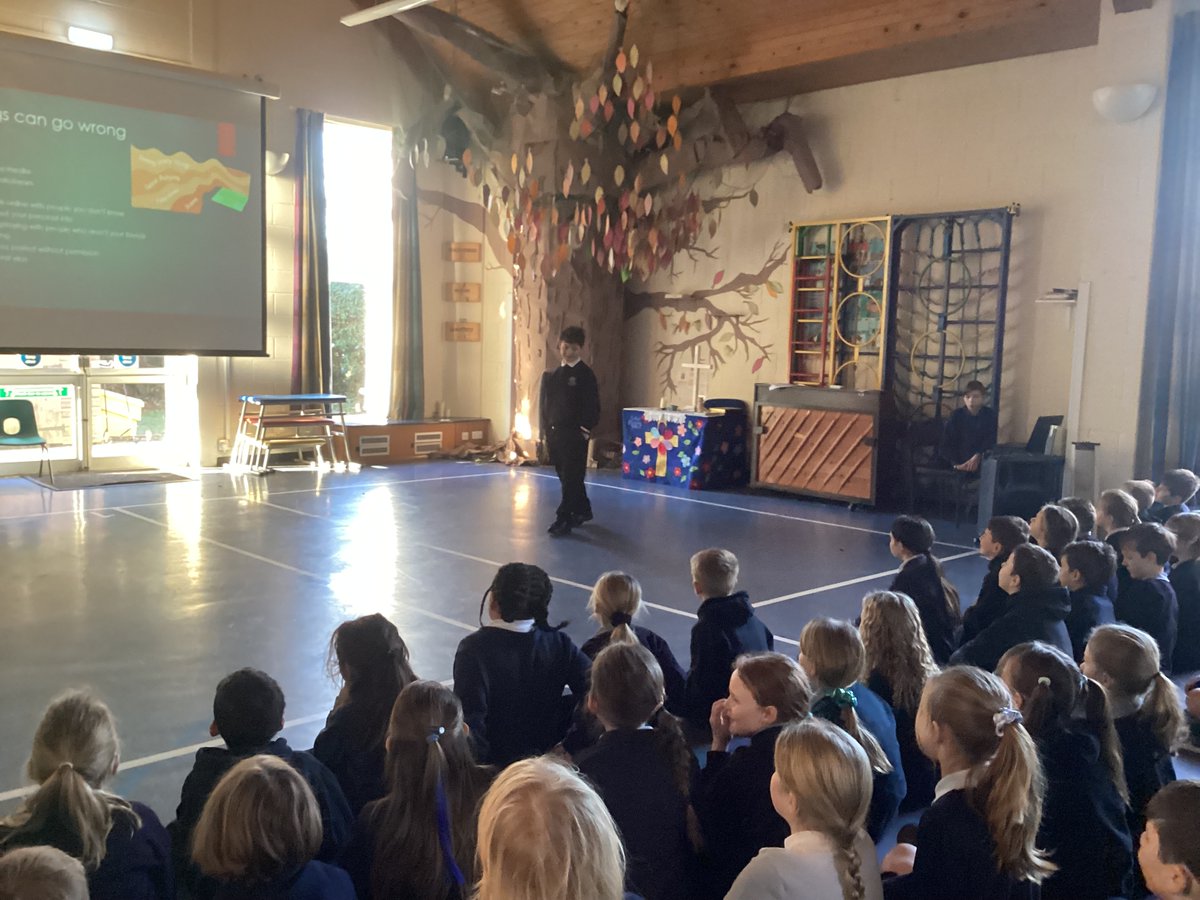 Last week our #schoolcouncil met up with #digitalleaders from across the @EquaMat. They created an assembly for #SaferInternetDay. Today we shared the assembly in school, very important messages! @IM_org @w_woodborough @chirtonsch @allcanningssch @Rushall_School @CanningsBishops