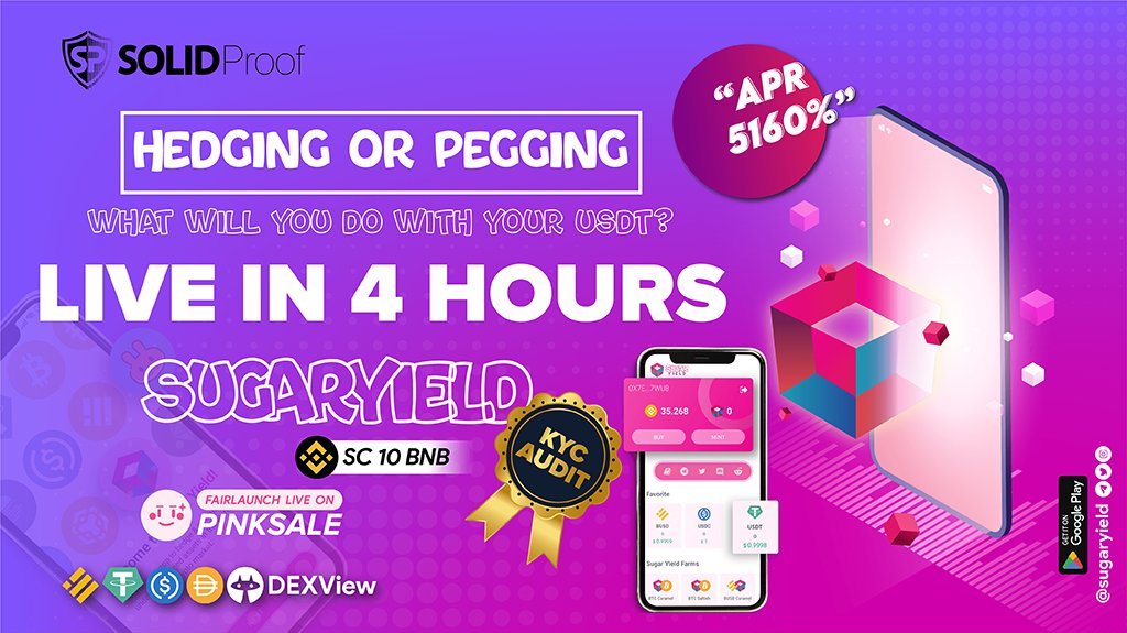 SugarYield's tweet photo. 🍧SugarYield, First Hedge Protocol on BNB Chain !

💹2X reward on vaults

💰5160% APR in Sugar Farms

🪪 Audit/KYC

📱Mobile App Live: https://t.co/rdbN08TMZA

FairLaunch: https://t.co/eap67ZMkS7

#Sugaryield  #Sugar #BSC #Binance #BNBChain #APY #token #BSCGems #Pinksale #PRESALE https://t.co/QvIVx6VU59