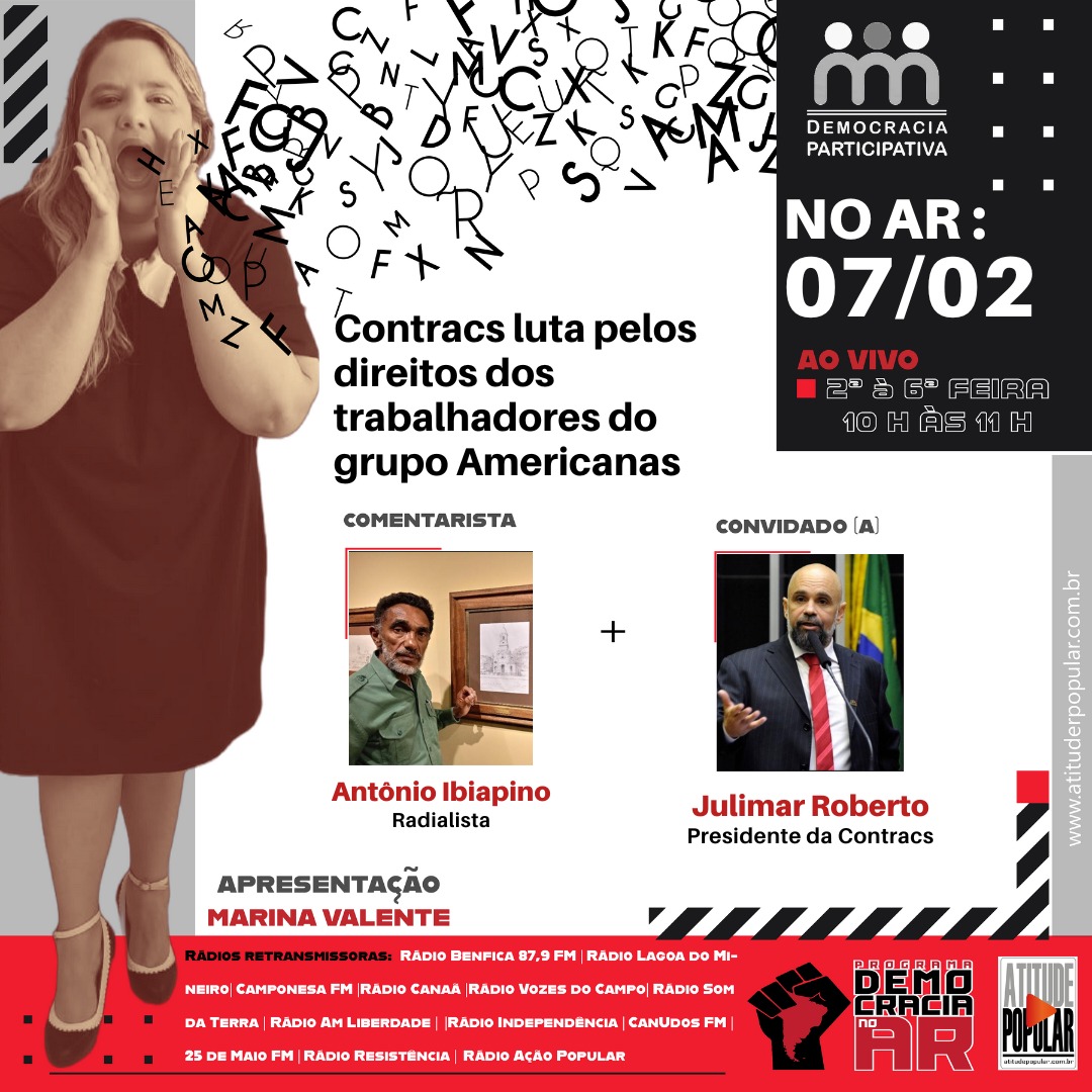 donamegafone's tweet photo. Contracs luta pelos direitos dos trabalhadores do grupo Americanas

Convidado: Julimar Roberto - Presidente da Contracs
Comentarista: Antônio Ibiapino - Radialista

#DemocracianoAr #Contracs #LojasAmericanas #MarinaValente https://t.co/UHxoUrVHLK